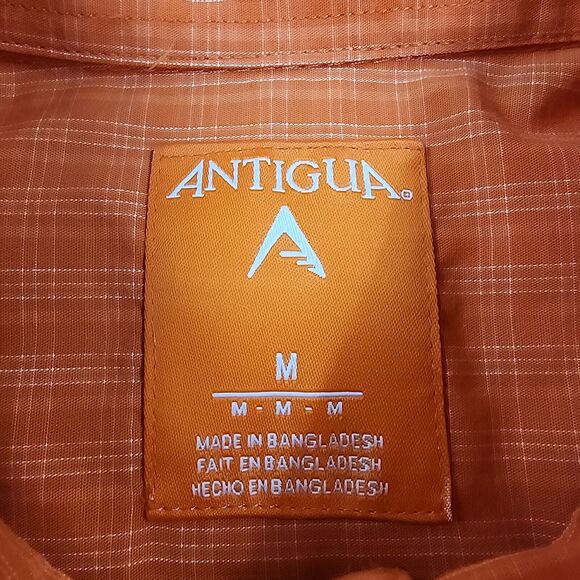 Clemson Tigers Shirt Mens Medium Orange Plaid Casual Short Sleeve Button Down - Picture 2 of 15